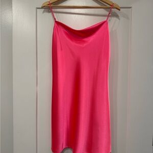 Sleek Pink Slip Dress